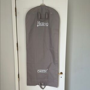 Herno Taupe Gray Recycled Plastic RPET Zip Up Garment Bag Herno Coat Hanger